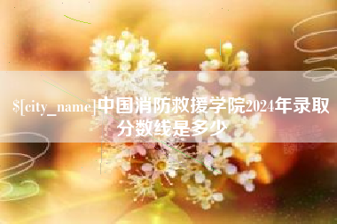 福建中国消防救援学院2024年录取分数线是多少