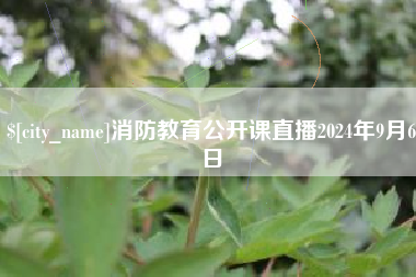 福建消防教育公开课直播2024年9月6日
