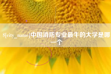 福建中国消防专业最牛的大学是哪一个