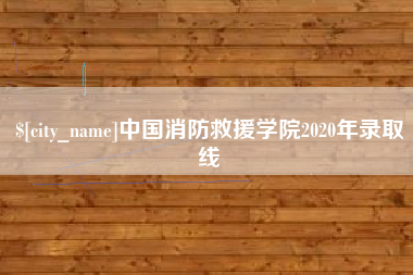 福建中国消防救援学院2020年录取线