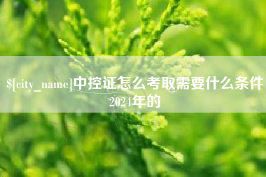 福建中控证怎么考取需要什么条件2024年的
