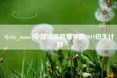 福建中国消防救援学院2019招生计划